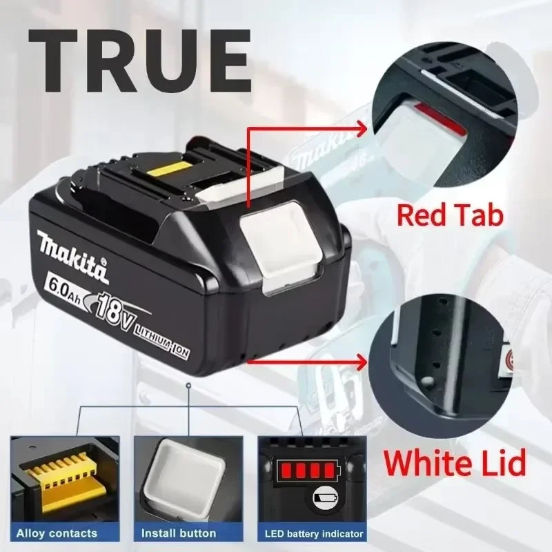 Makita-100% Original Rechargeable Power Tool Battery 5.0Ah 18V BL1830 BL1850 BL1840 BL1860 BL1815,Replaceable LED Lithium-ion