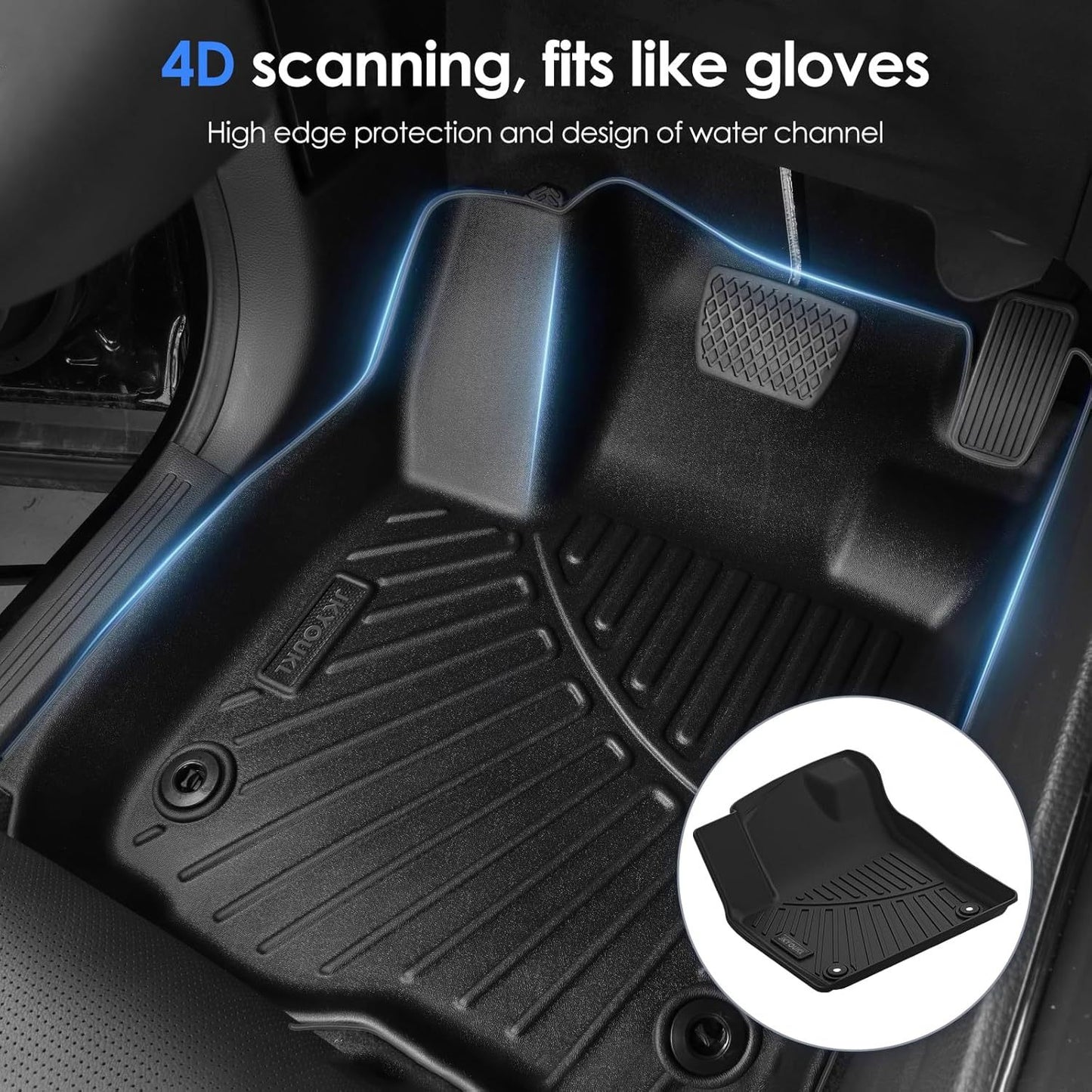 JIYOUKL Floor Mats & Cargo Liners Compatible For 2025 BMW X3 All Weather 2 Row Floor Liners And Trunk Mat Mats Accessories-Black