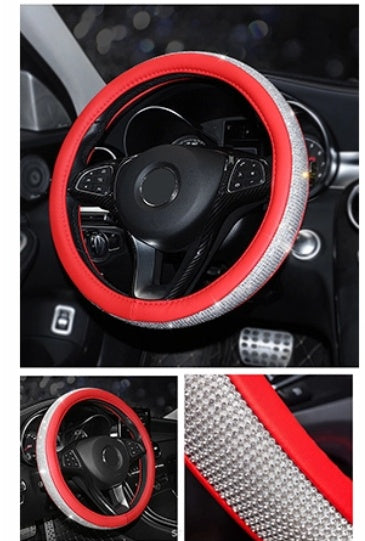 Rhinestone steering wheel cover