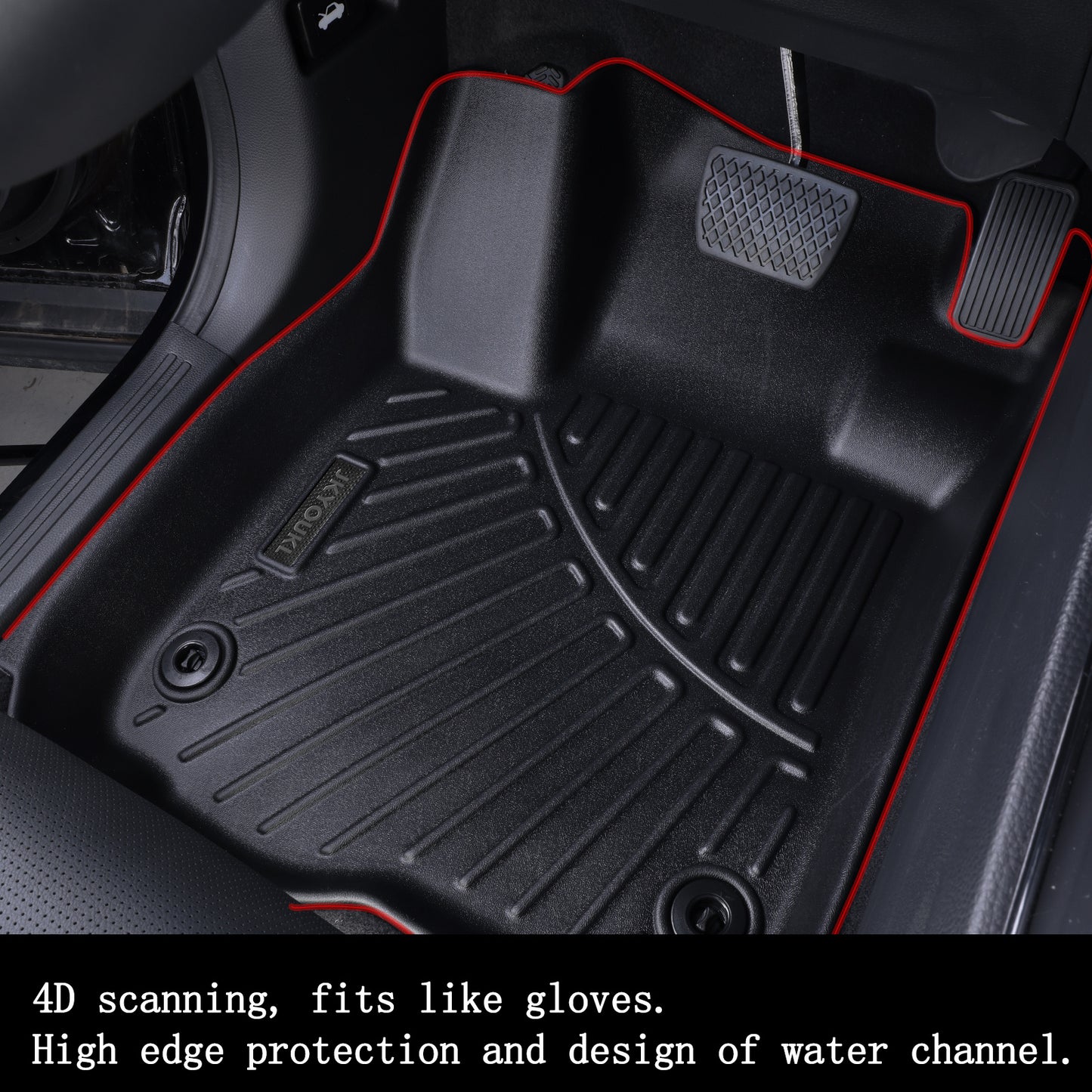JIYOUKL Floor Mats & Cargo Liners Compatible For 2025 BMW X3 All Weather 2 Row Floor Liners And Trunk Mat Mats Accessories-Black