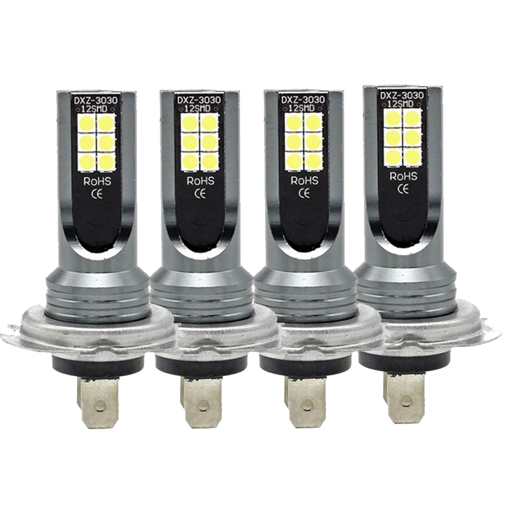 1/2/4PCs H7 Led Headlight Bulb Kit Car Fog Light Bulbs 12V 55W High Power Auto Fog Lamp 6000K Headlamp h7 super bright Bulbs