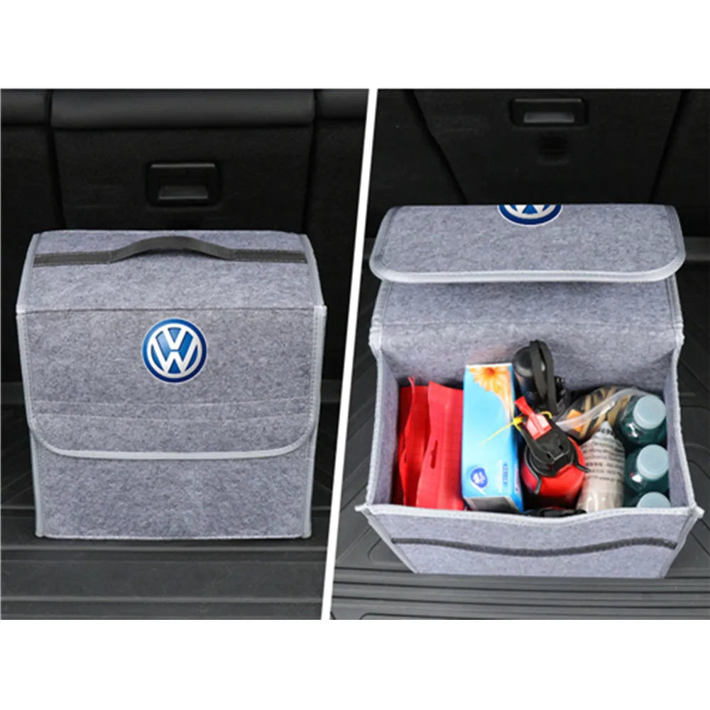 Car Trunk Storage Bag Organizer Sundries Stowing Tidying Box For VW Volkswagen Rline Golf CC GTI Tiguan Passat Accessories